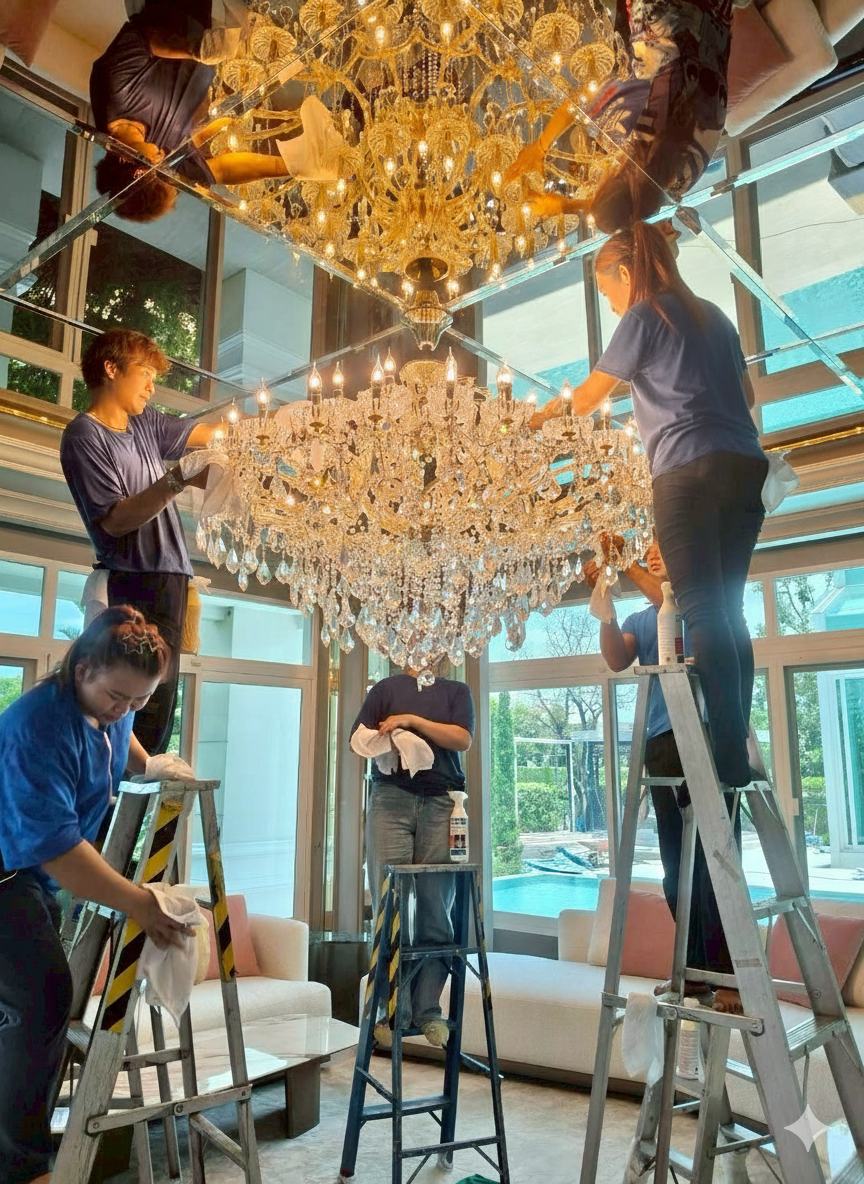 บริการทำความสะอาดโคมไฟระย้า แชนเดอเรีย